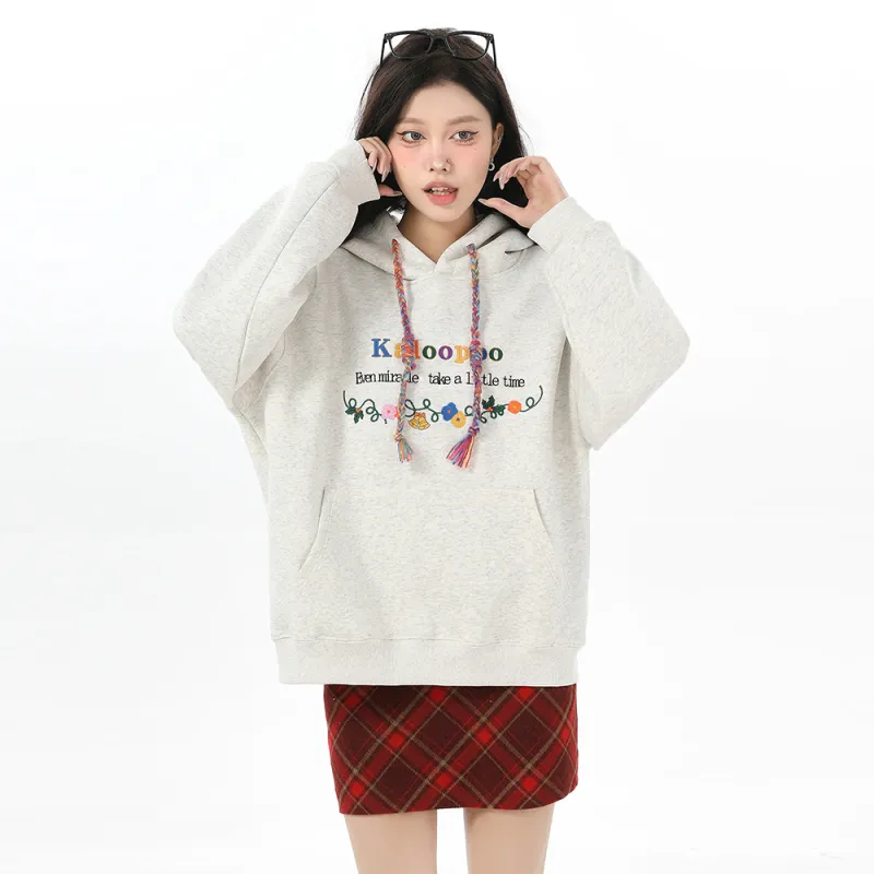 PAZZO Preppy Style Hooded Pullover Sweatshirt Women's-6