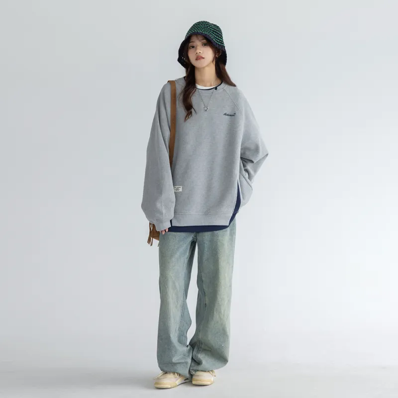 PAZZO Heavyweight Mock Two Piece Crew Neck Sweatshirt Coat Unisex-2