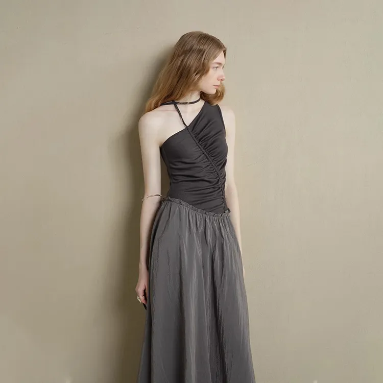 PAZZO Sleeveless Dresses Women's Black Gray Color-3