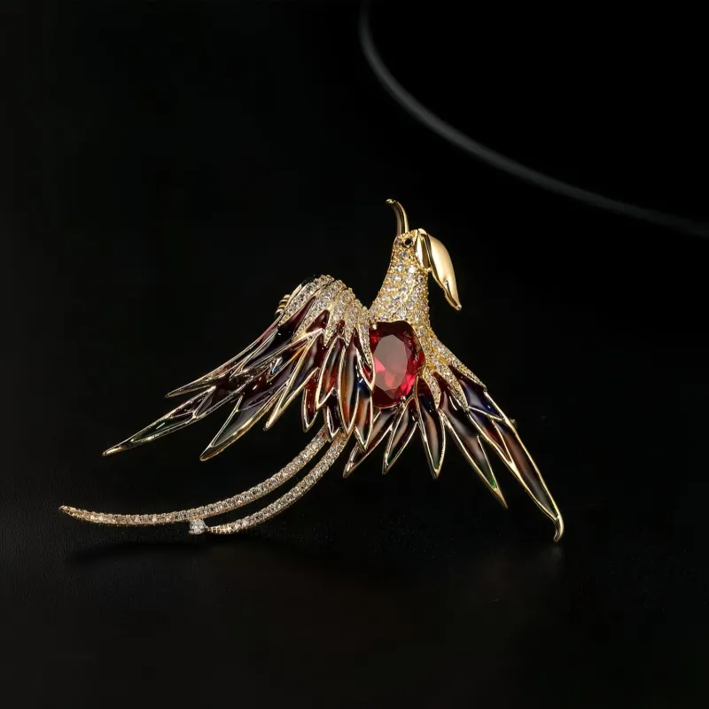 KOYOOME S925 Silver With Cultured Ruby Brooches Unisex-4