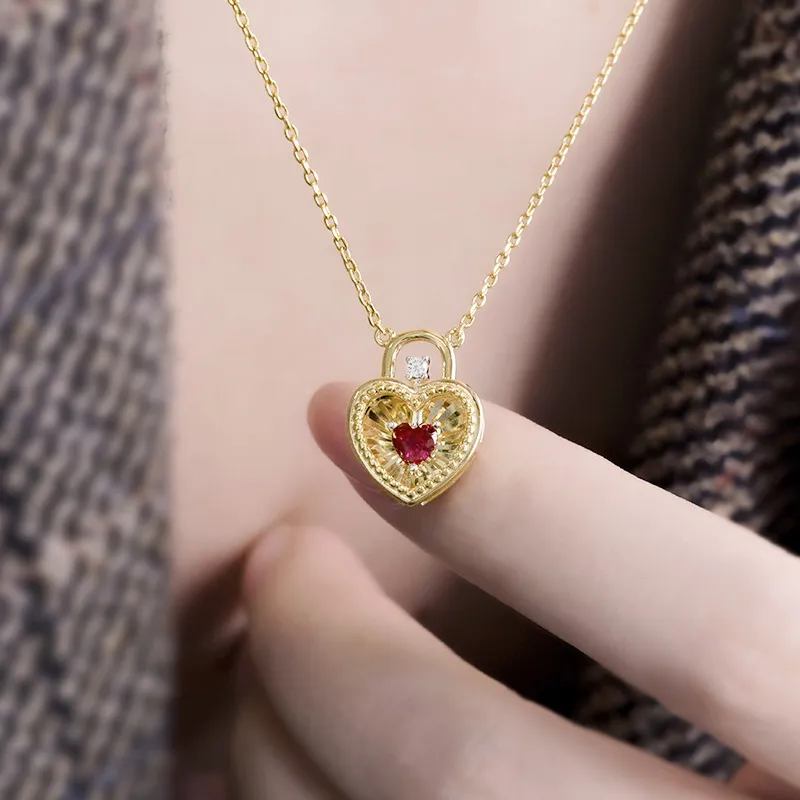KOYOOME Gold Plated S925 Sterling Silver With Cultured Gemstone Necklaces Unisex-4