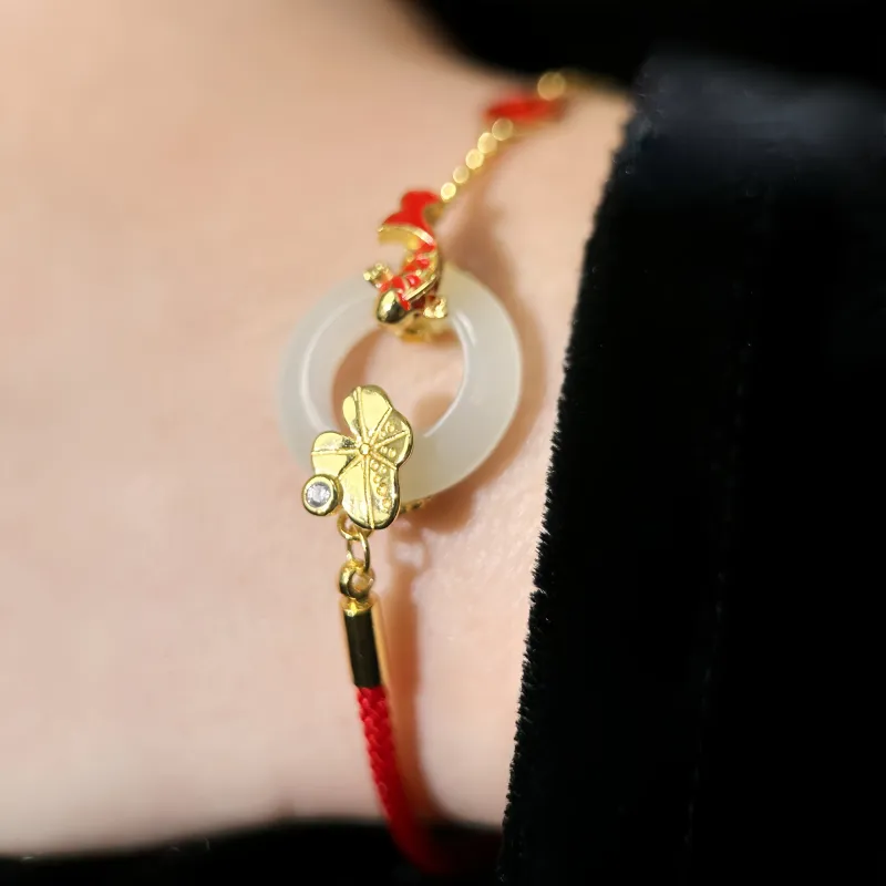 KOYOOME Hetian Jade Bracelets White Jade Unisex-2