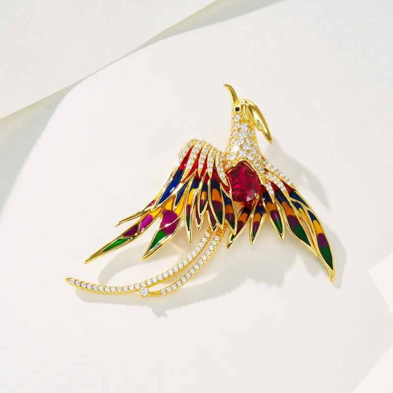 KOYOOME S925 Silver With Cultured Ruby Brooches Unisex-2