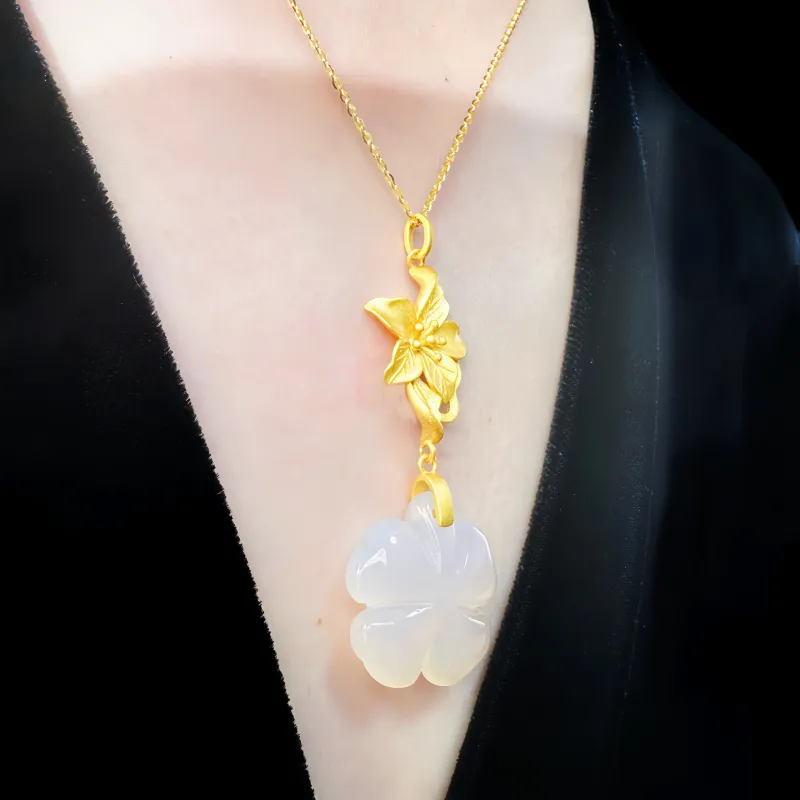 KOYOOME Natural Chalcedony Necklaces Unisex-2