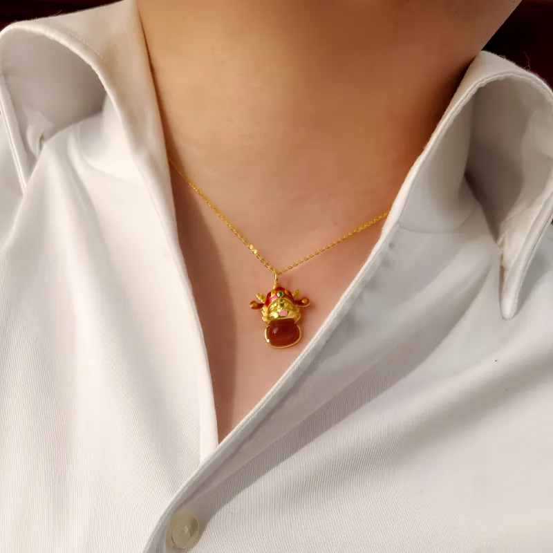 KOYOOME Natural Chalcedony Necklaces Unisex-3