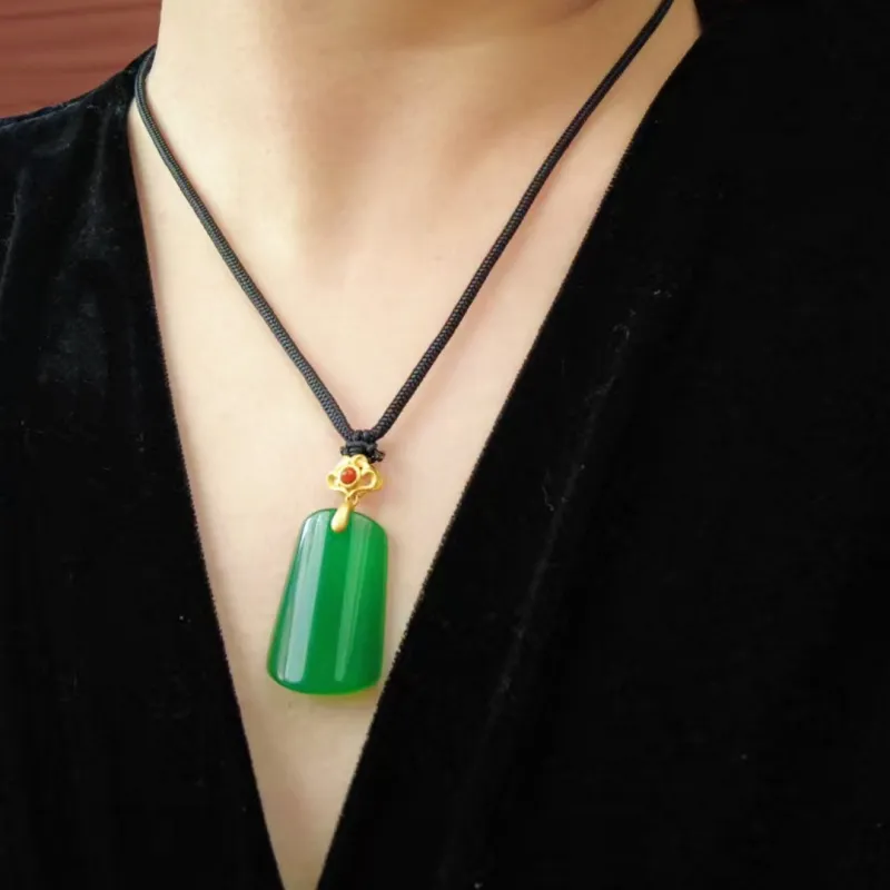 KOYOOME Natural Chalcedony Black Cord Chain Unisex-4