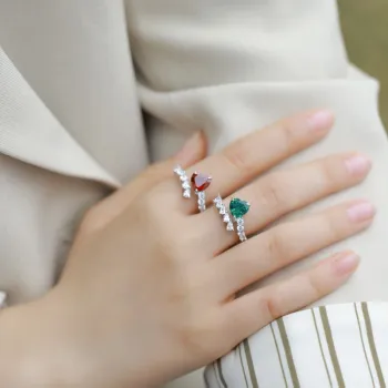 KOYOOME S925 Sterling Silver Cultured Emerald Rings Unisex