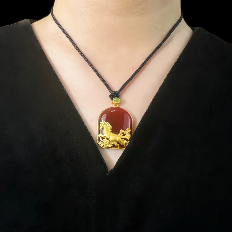 KOYOOME Natural Chalcedony Necklaces Unisex-4