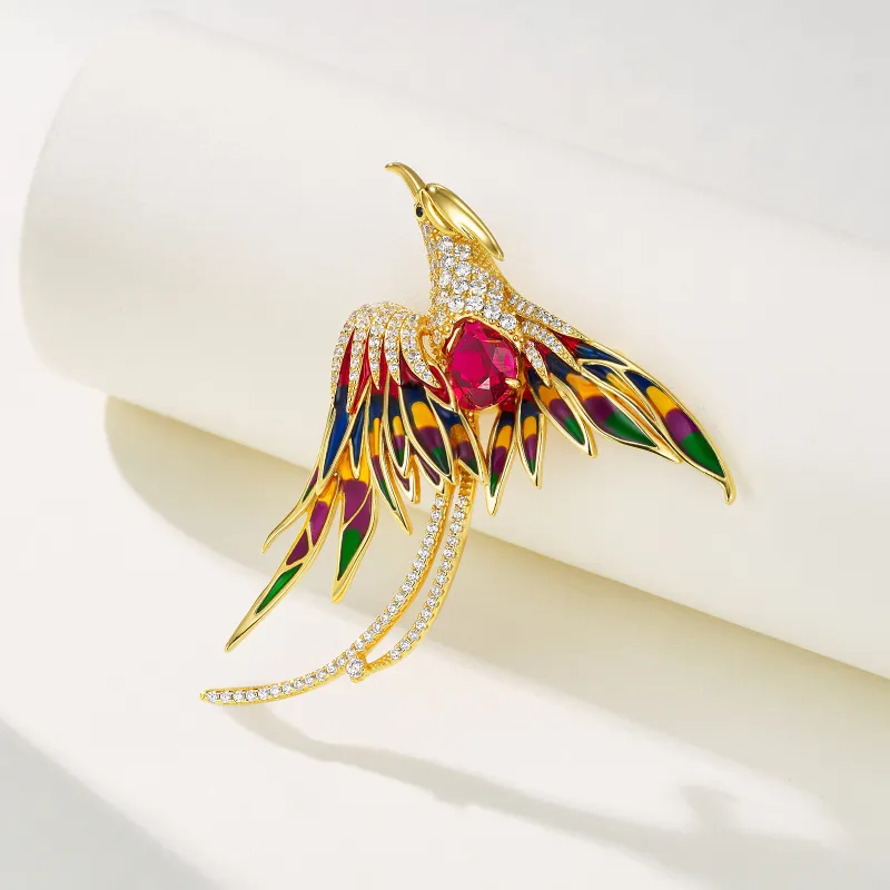 KOYOOME S925 Silver With Cultured Ruby Brooches Unisex-1