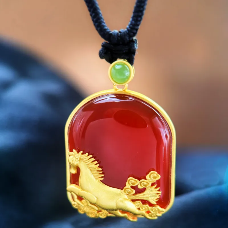 KOYOOME Natural Chalcedony Necklaces Unisex-3
