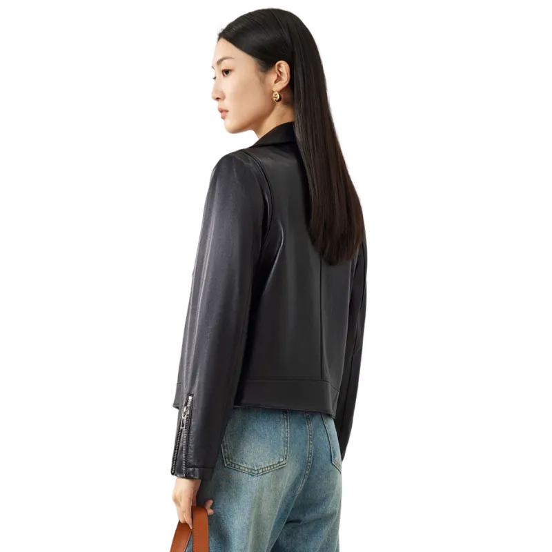 FORTEI Leather Jacket Women's Black-1