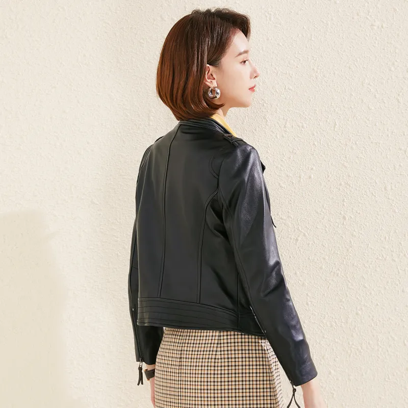 FORTEI Leather Jacket Women's Black-5