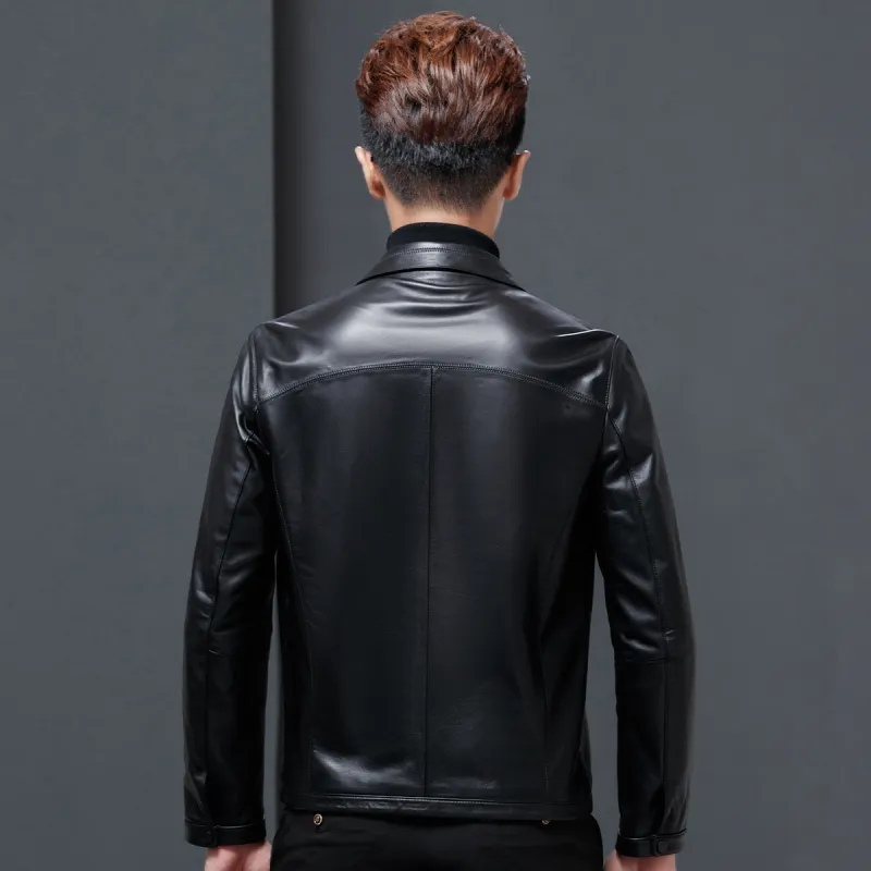 FORTEI Leather Jacket Men's Black-1