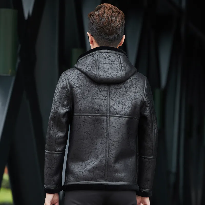 FORTEI Leather Jacket Men's Black-1