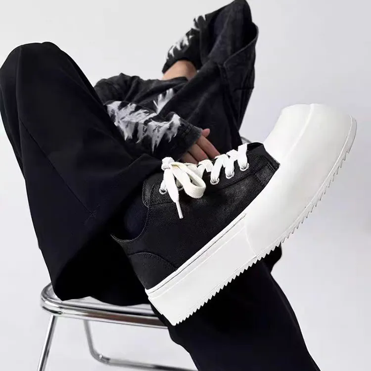 WJA Slip Resistant Cushioning Impact Resistance Abrasion Resistant Low Top Skateboard Shoes Unisex Black-2