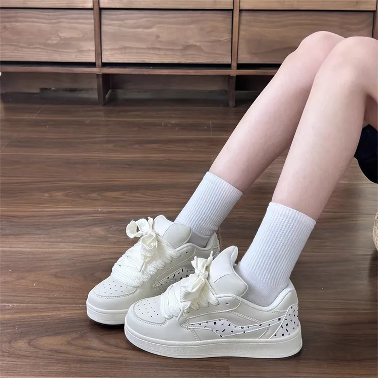 WJA Slip-Resistant Cushioning Impact Resistance Wear-Resistant Lightweight Low-Top Skateboard Shoes Women's Ice Cream-2