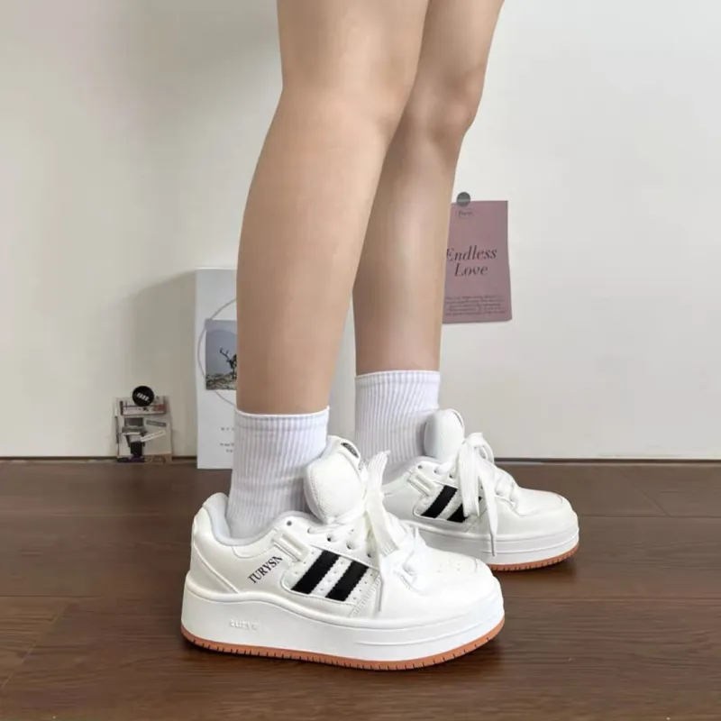 WJA Low Top Skateboard Shoes Women's White Natural Rubber-4