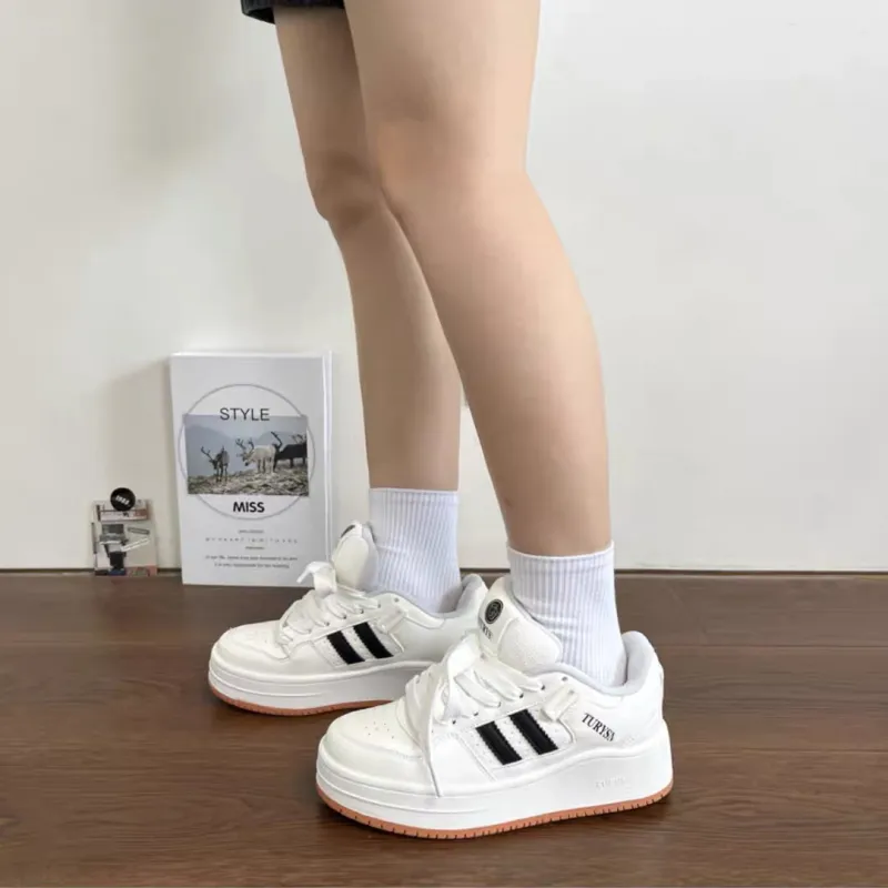 WJA Low Top Skateboard Shoes Women's White Natural Rubber-3