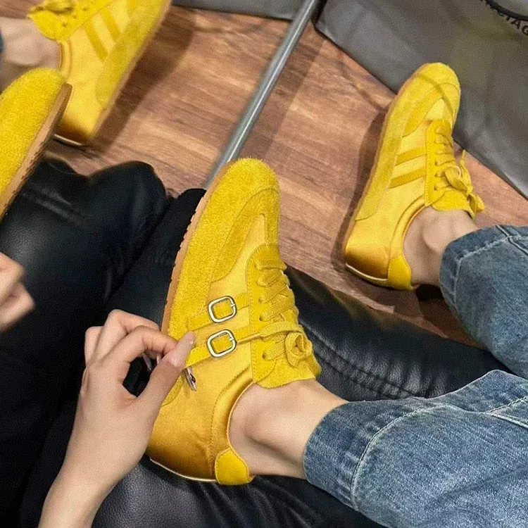 WJA Skateboard Shoes Women's Low Top Yellow/Purple/Apricot-2