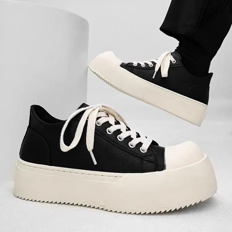 WJA Slip Resistant Cushioning Impact Resistance Abrasion Resistant Low Top Skateboard Shoes Unisex Black-6