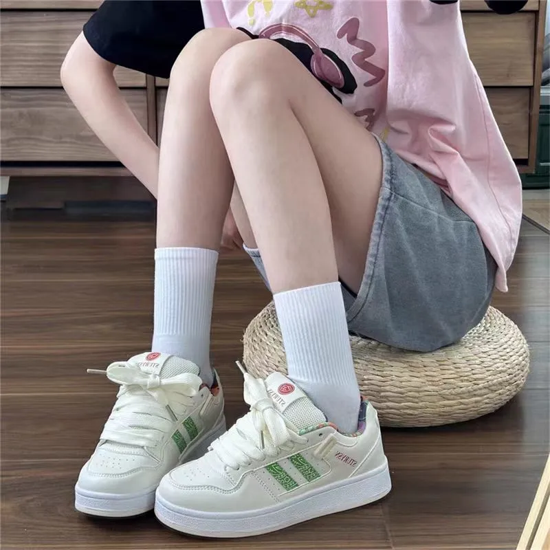 WJA Slip Resistant Cushioning Wear Resistant Lightweight Breathable Low Top Skateboard Shoes Women's Cashew Nut Color-5