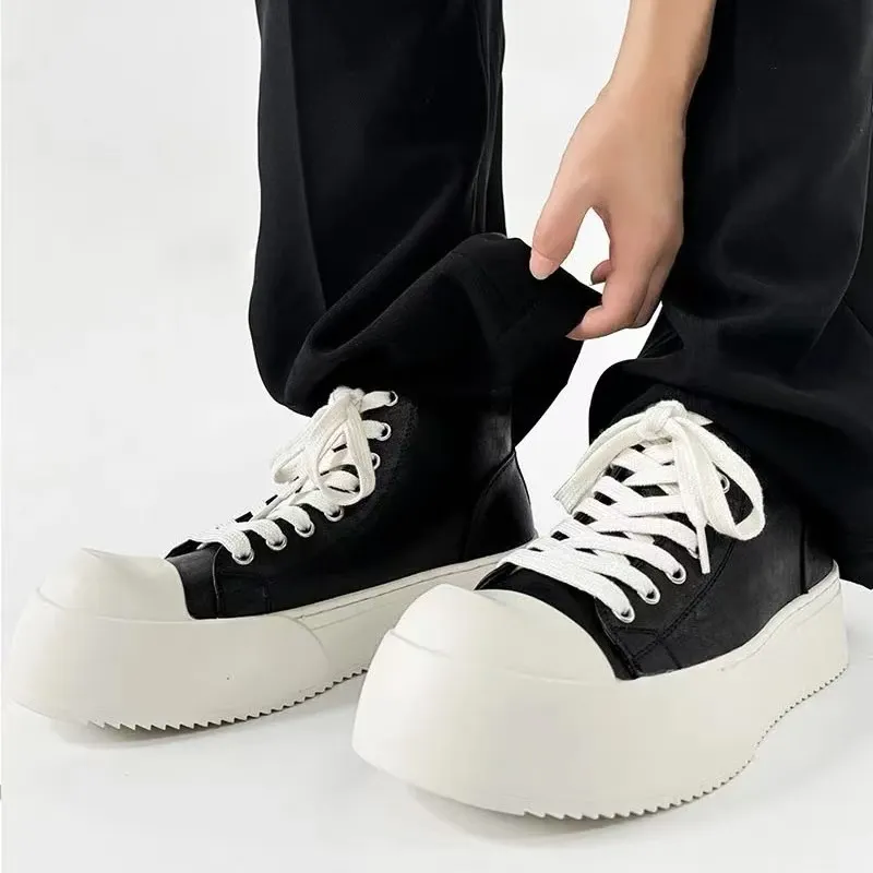 WJA Coverage Slip Resistant Cushioning Impact Resistance Abrasion Resistant Mid Top Skateboard Shoes Unisex Black-4