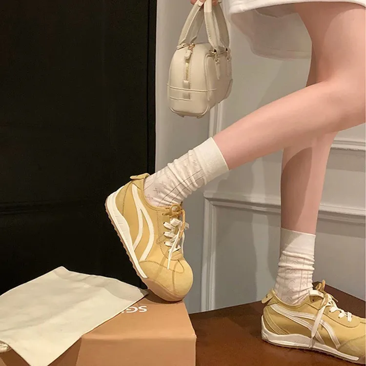 WJA Skateboard Shoes Women's Low Top Beige/Yellow/Pink-3