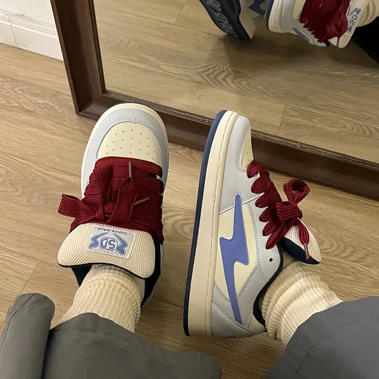 WJA Skateboard Shoes Women's Low Top Blue-4