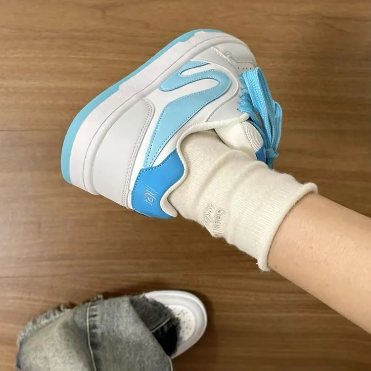 WJA Slip Resistant Cushioning With Impact Resistance Low Top Skateboard Shoes Women's Sky Blue-5