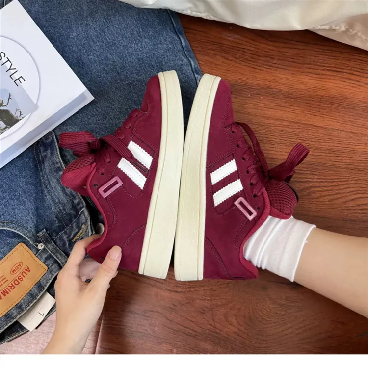 WJA Coverage Warm Anti Slip And Wear Resistant Lightweight Low Top Skateboard Shoes Women's Ancora Red-3