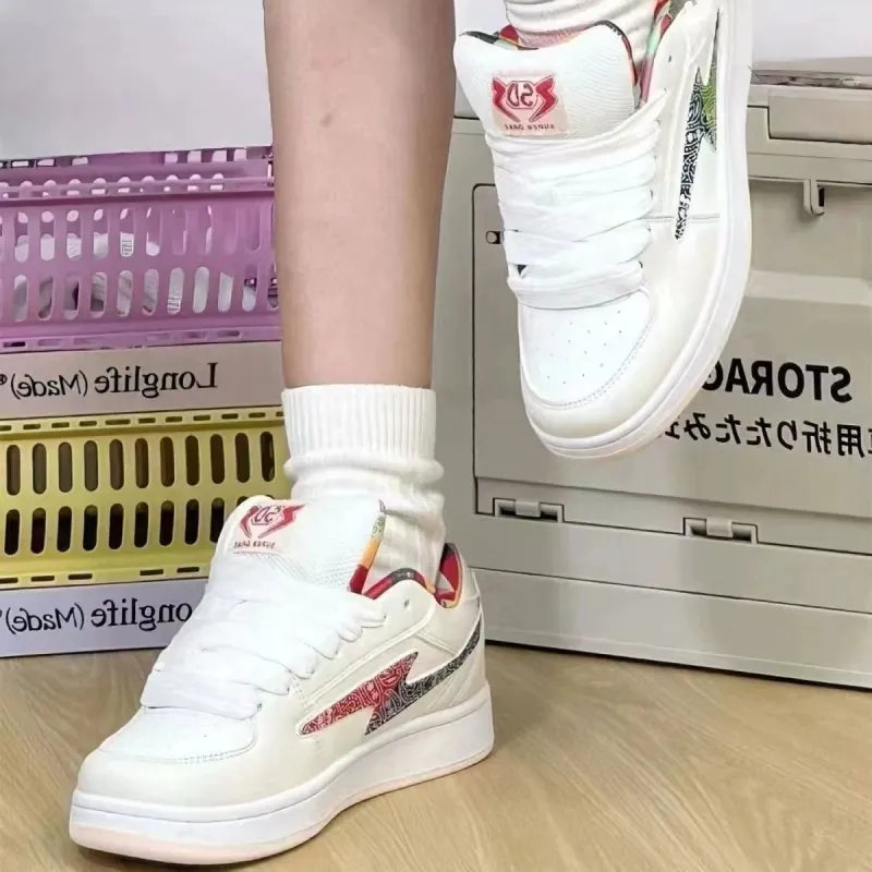WJA Anti Slip Wear Resistant Lightweight Breathable Low Top Skateboard Shoes Women's Cashew Nut Color-5