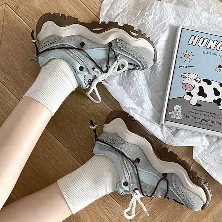 WJA Cushioning, Abrasion Resistant, Slip Resistant Low Top Chunky Sneakers Women's Sky Blue-3