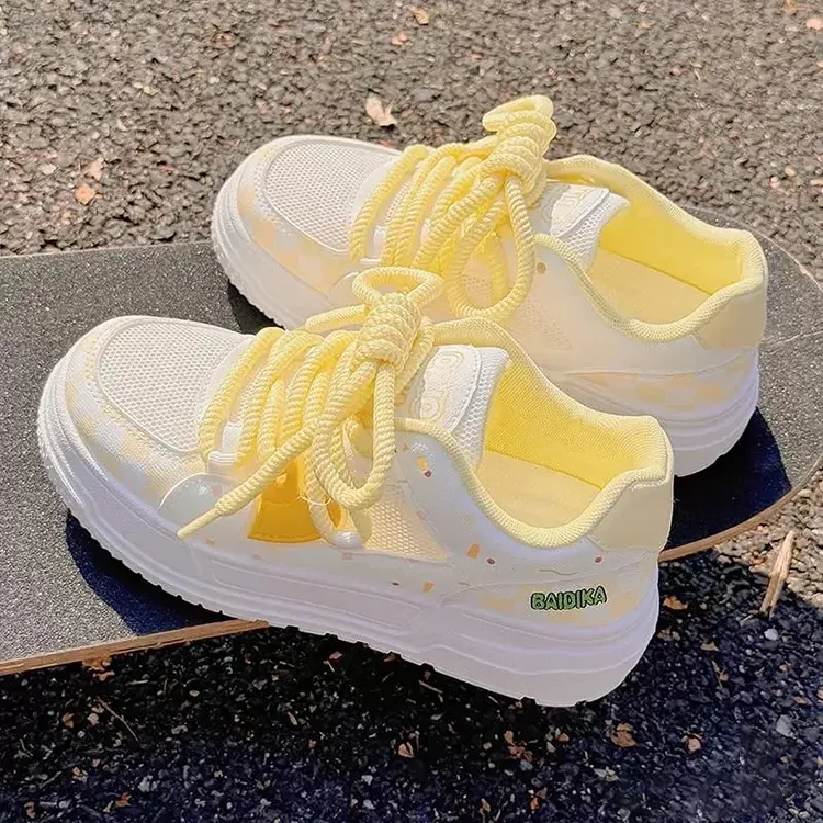 WJA Low Top Skateboard Shoes Women's Lemon-2
