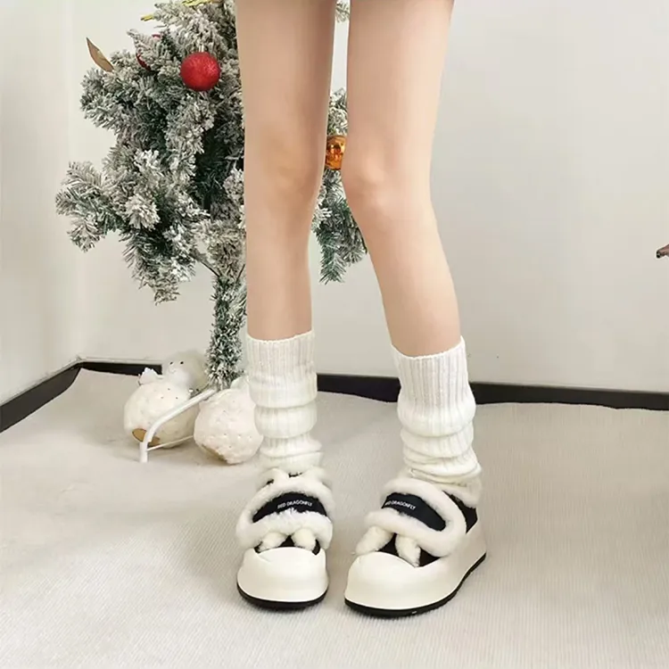 WJA Warm Cushioning Height Increasing Wear-Resistant Slip-Resistant Low-Top Skateboard Shoes Women's White-7