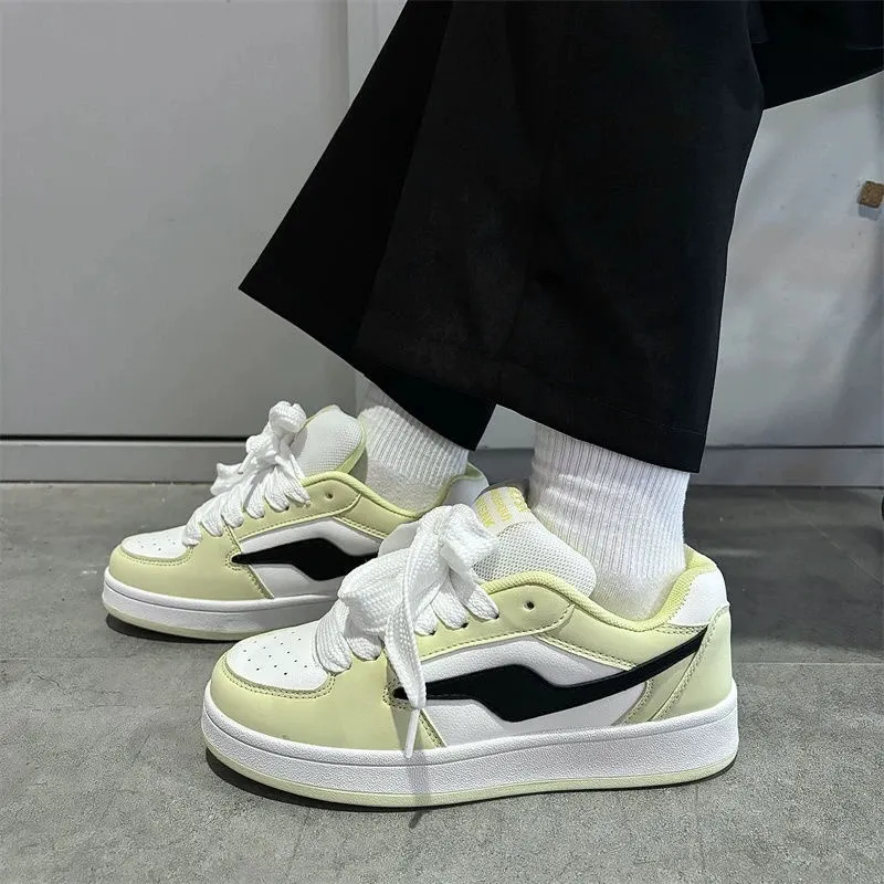 WJA Lightweight Wear-Resistant And Slip-Resistant Low-Top Skateboard Shoes Unisex Dynamic Yellow-4