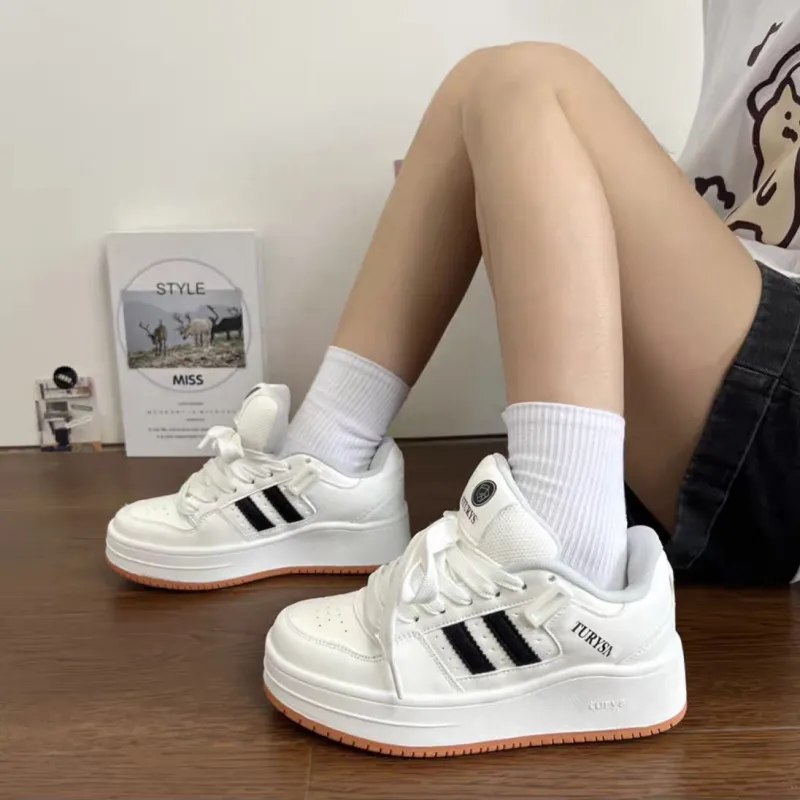 WJA Low Top Skateboard Shoes Women's White Natural Rubber-5