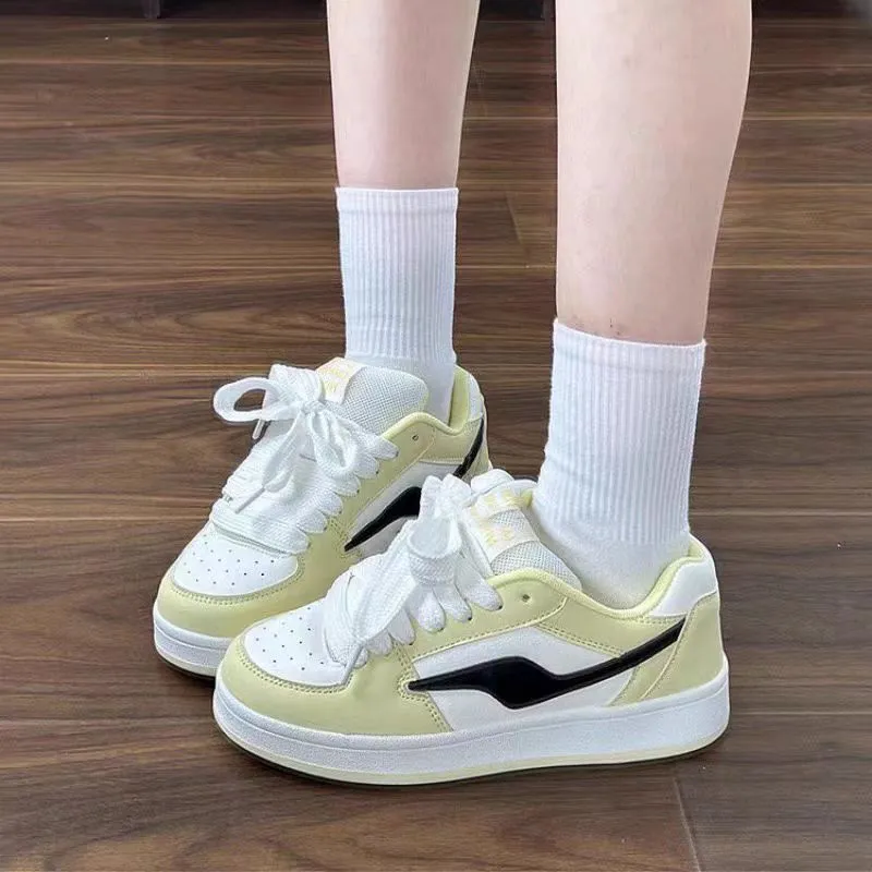 WJA Slip Resistant Cushioning Wear Resistant Lightweight Breathable Low Top Skateboard Shoes Unisex Dynamic Yellow-1