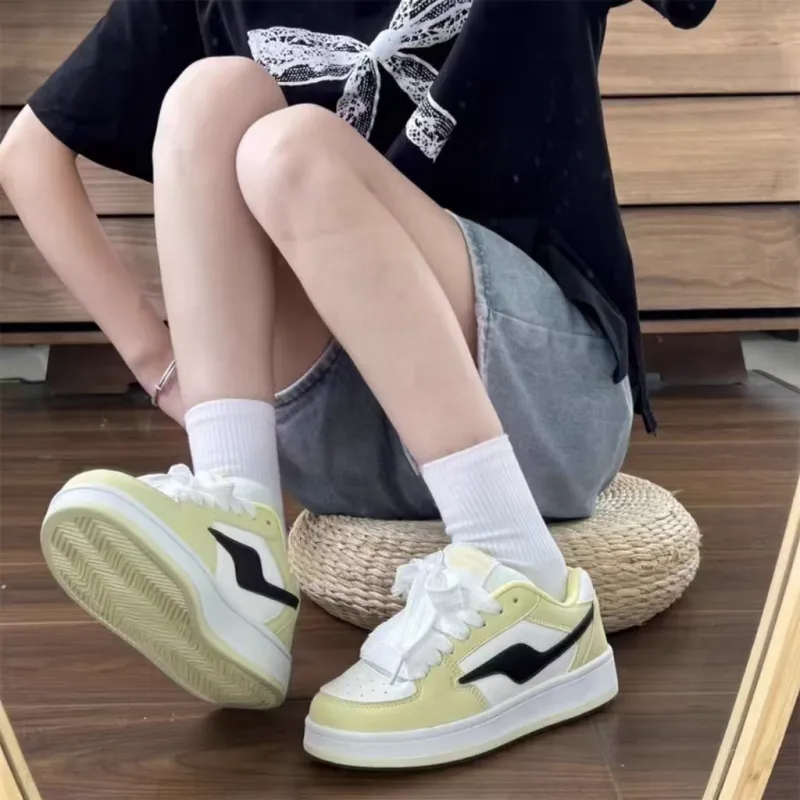 WJA Slip Resistant Cushioning Wear Resistant Lightweight Breathable Low Top Skateboard Shoes Unisex Dynamic Yellow-3