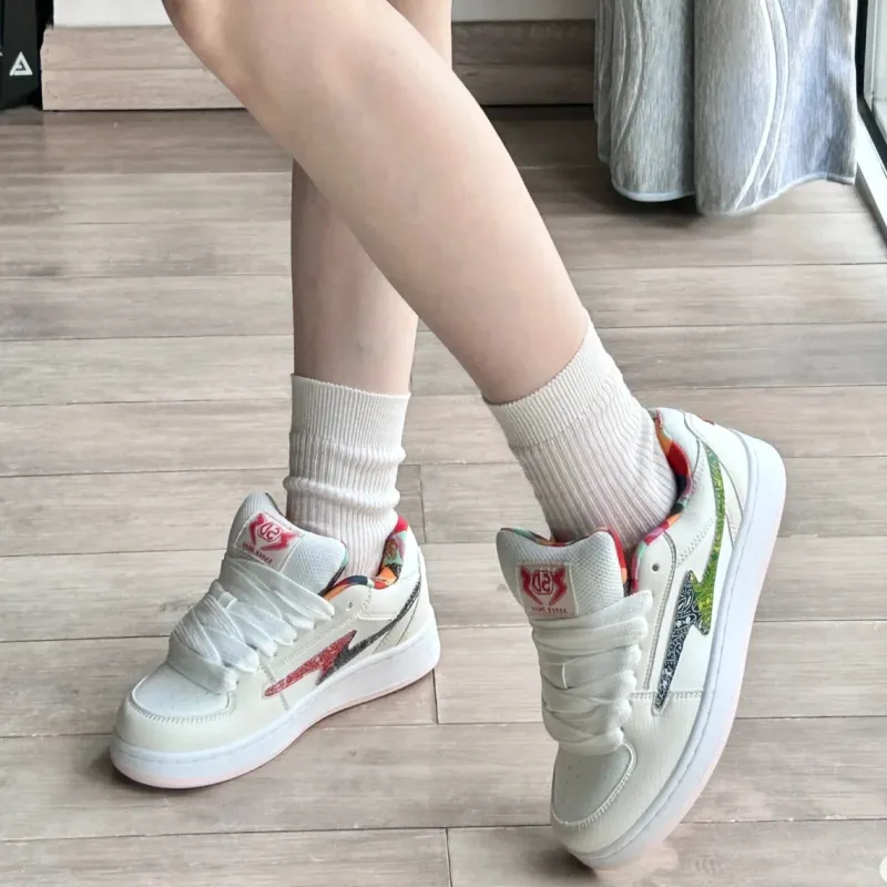WJA Anti Slip Wear Resistant Lightweight Breathable Low Top Skateboard Shoes Women's Cashew Nut Color-4
