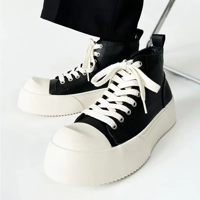 WJA Coverage Slip Resistant Cushioning Impact Resistance Abrasion Resistant Mid Top Skateboard Shoes Unisex Black-3