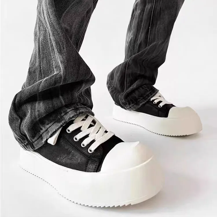 WJA Slip Resistant Cushioning Impact Resistance Abrasion Resistant Low Top Skateboard Shoes Unisex Black-4