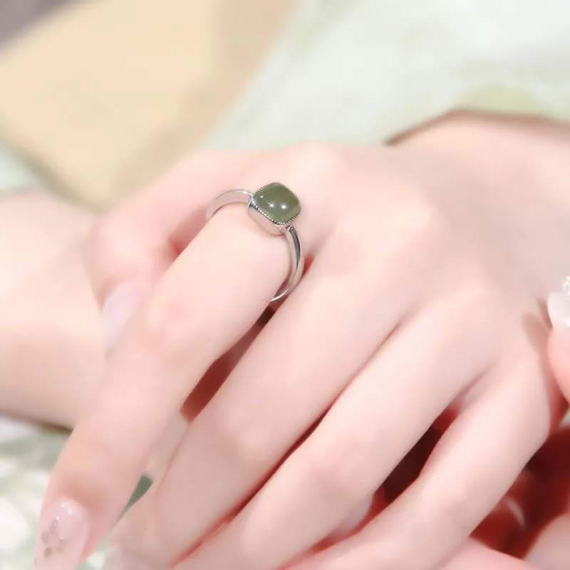 Tokai Family Hetian Jade Rings Green Jade Women's-4