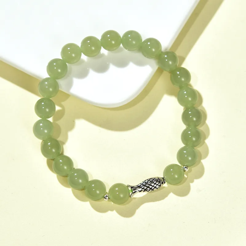 Tokai Family Hetian Jade Bracelets Pale Greenish White Jade Unisex-5