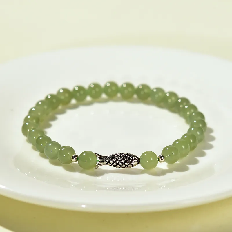 Tokai Family Hetian Jade Bracelets Pale Greenish White Jade Unisex-8