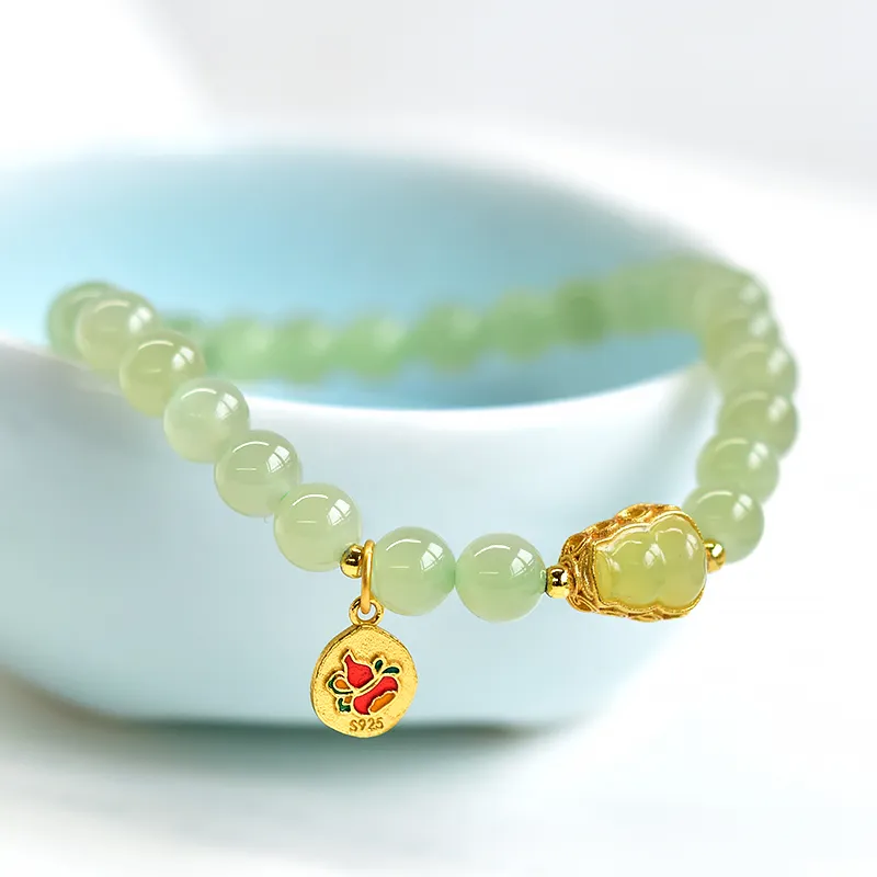 Tokai Family Bracelets Pale Greenish White Jade Women's-4