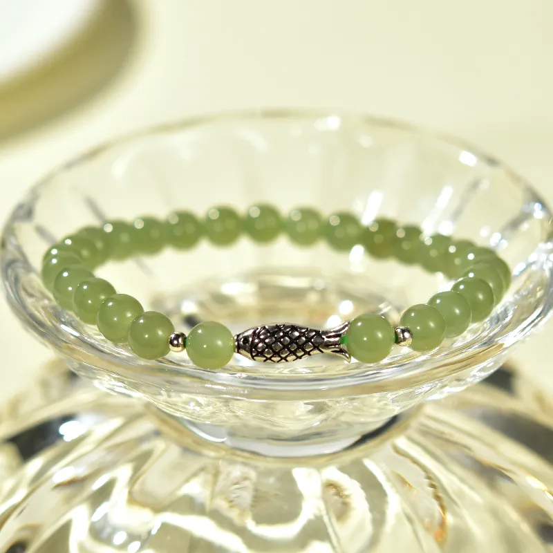 Tokai Family Hetian Jade Bracelets Pale Greenish White Jade Unisex-10