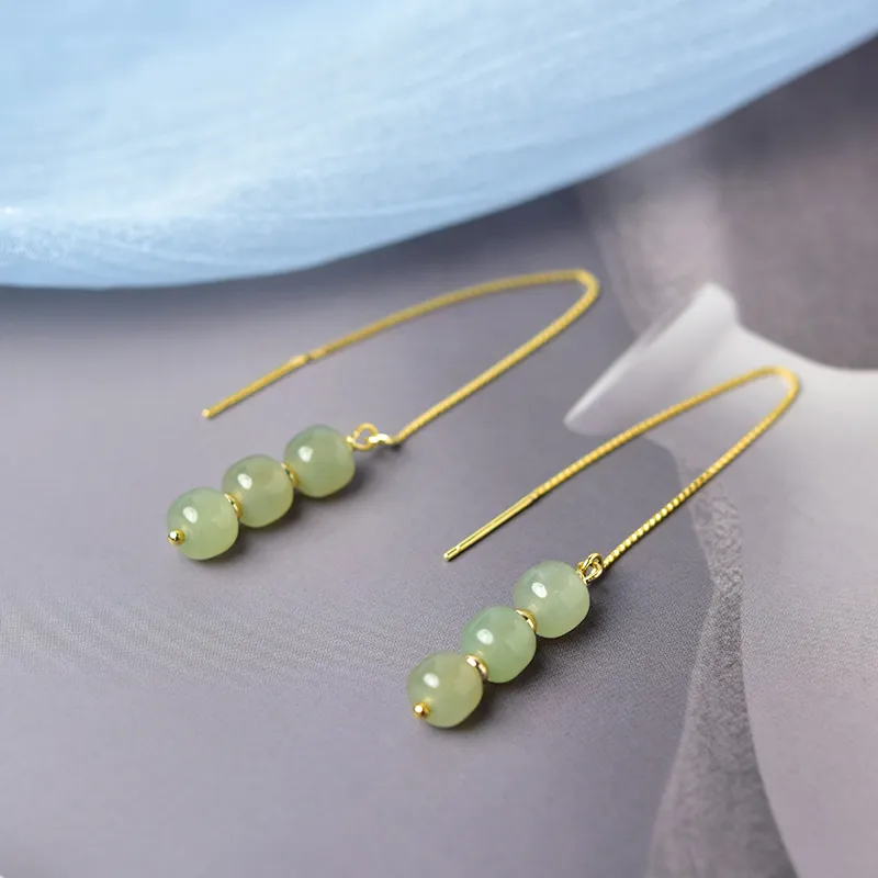 Tokai Family Earrings Pale Greenish White Jade Unisex-8