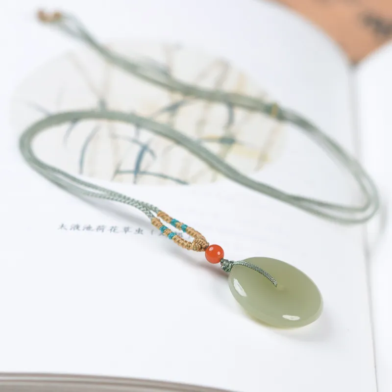 Tokai Family Hetian Jade Necklaces Green Jade Unisex-1