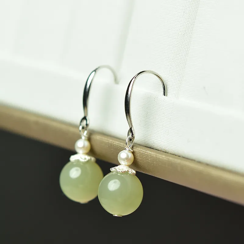 Tokai Family Hetian Jade Earrings Green Jade Women's-7