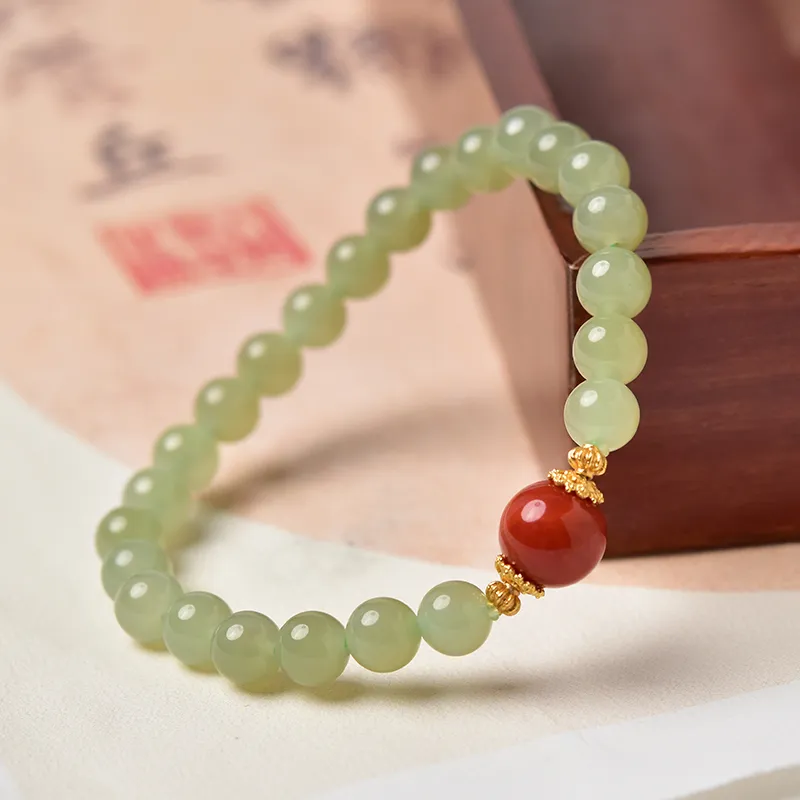 Tokai Family Hetian Jade Bracelets Pale Greenish White Jade Women's-5